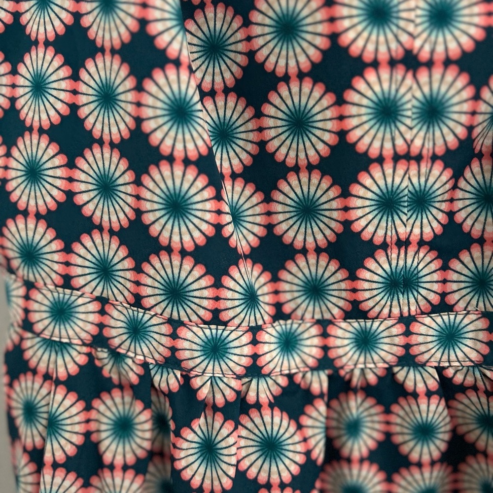 J. Crew Teal and Floral Sundress - Picture 3 of 5
